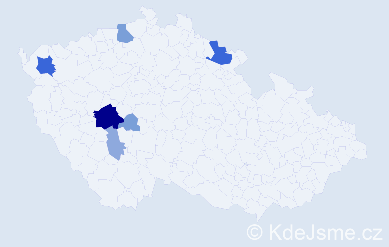 Příjmení: 'Humňalová', počet výskytů 20 v celé ČR