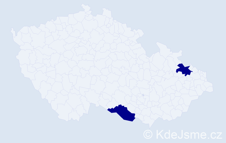 Příjmení: 'Bugl', počet výskytů 2 v celé ČR