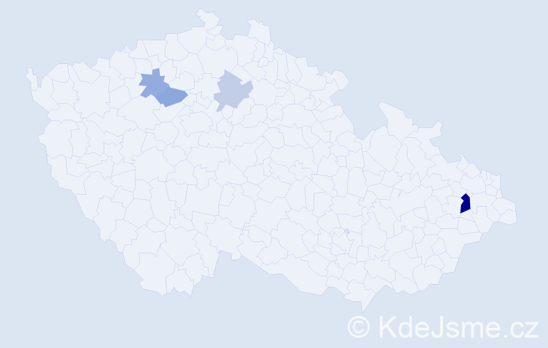 Příjmení: 'Kokles', počet výskytů 8 v celé ČR