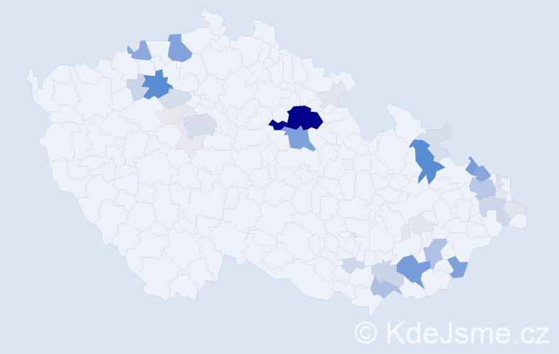 Příjmení: 'Jošková', počet výskytů 166 v celé ČR