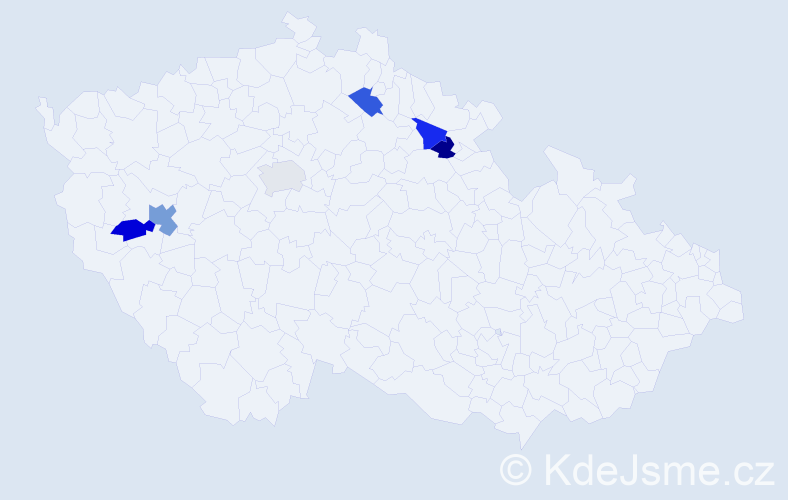 Příjmení: 'Bujalská', počet výskytů 7 v celé ČR