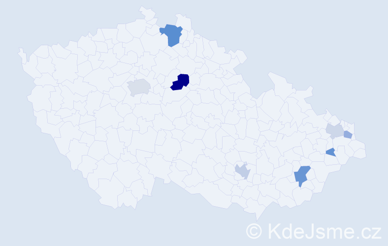 Příjmení: 'Chrastecká', počet výskytů 26 v celé ČR
