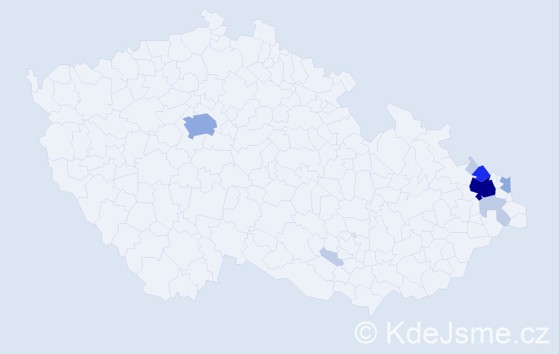 Příjmení: 'Stepková', počet výskytů 24 v celé ČR