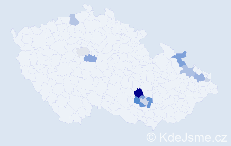 Příjmení: 'Parys', počet výskytů 34 v celé ČR