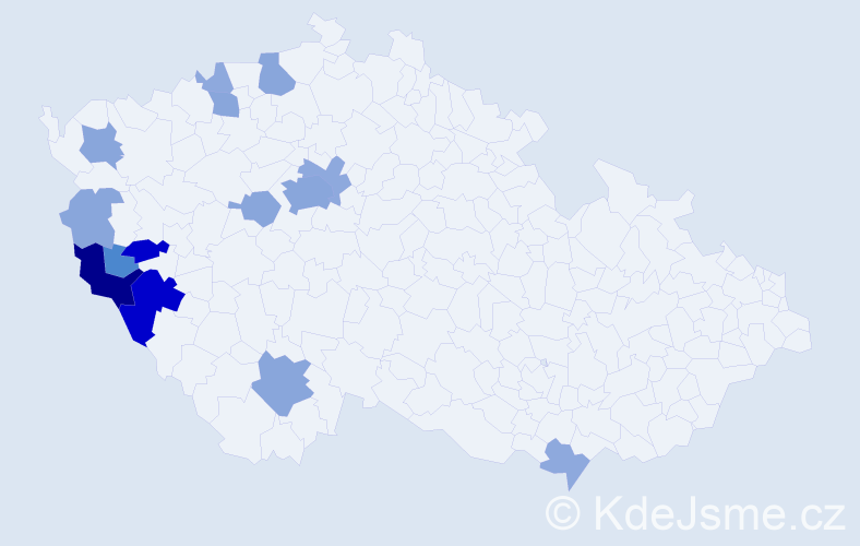 Příjmení: 'Macán', počet výskytů 46 v celé ČR