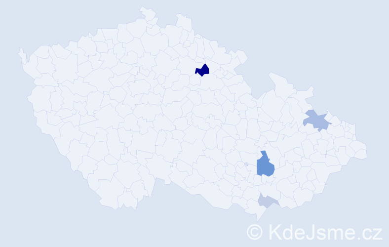 Příjmení: 'Tvrďoch', počet výskytů 9 v celé ČR