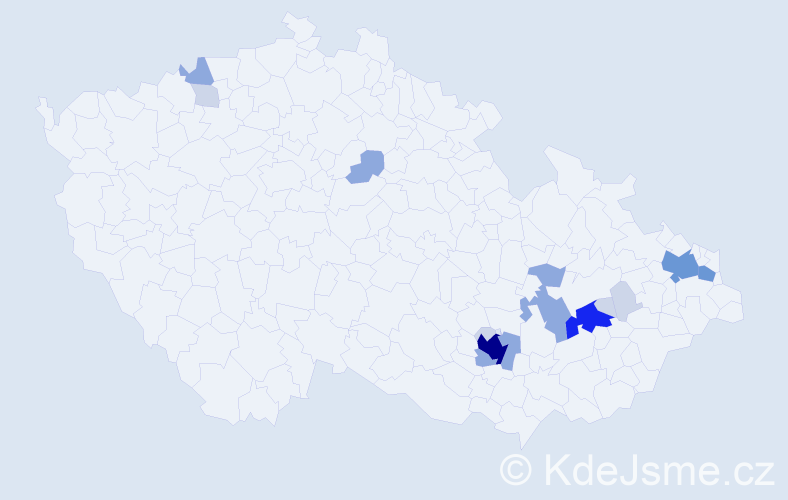 Příjmení: 'Vavrouch', počet výskytů 48 v celé ČR