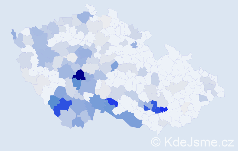 Příjmení: 'Neužil', počet výskytů 586 v celé ČR