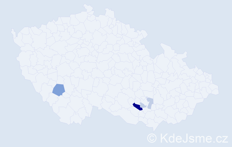 Příjmení: 'Fríbert', počet výskytů 7 v celé ČR
