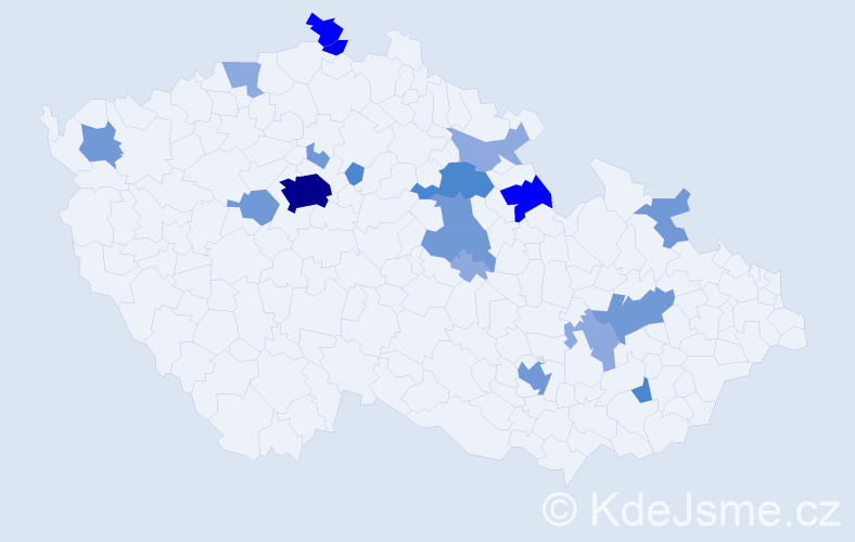 Příjmení: 'Netuka', počet výskytů 50 v celé ČR