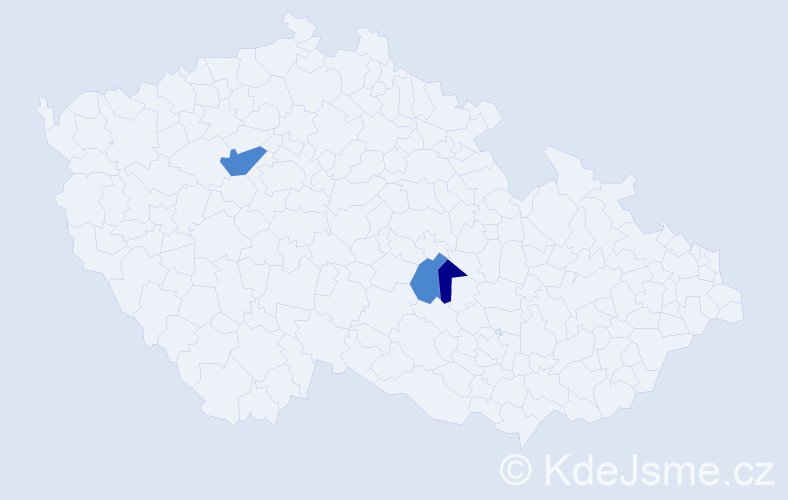 Příjmení: 'Domaničová', počet výskytů 5 v celé ČR