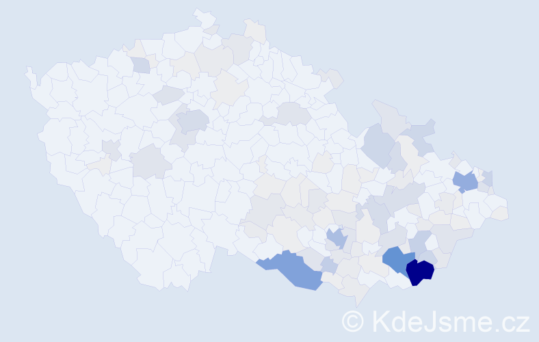 Příjmení: 'Kročilová', počet výskytů 472 v celé ČR