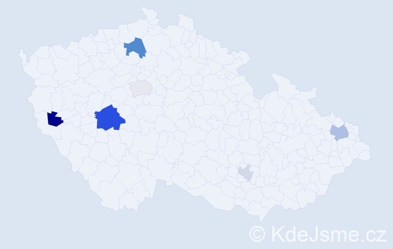 Příjmení: 'Vengrínová', počet výskytů 10 v celé ČR
