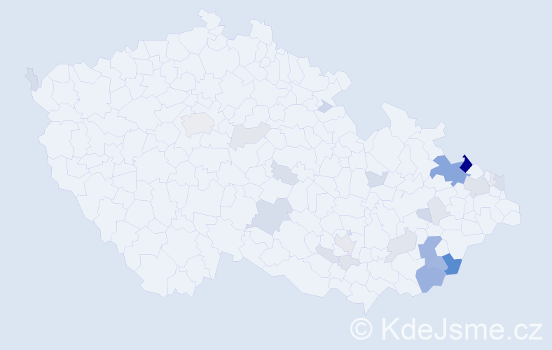 Příjmení: 'Běláková', počet výskytů 113 v celé ČR