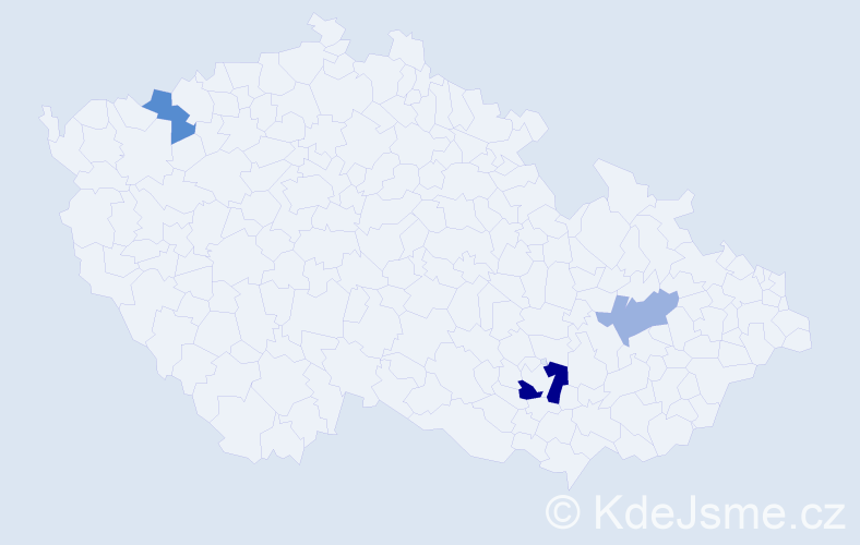 Příjmení: 'Obenausová', počet výskytů 5 v celé ČR