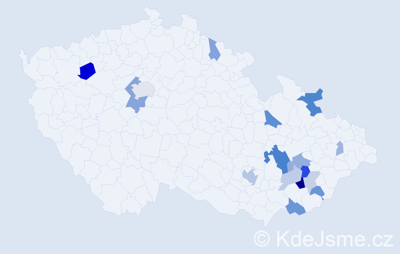 Příjmení: 'Ratiborský', počet výskytů 39 v celé ČR