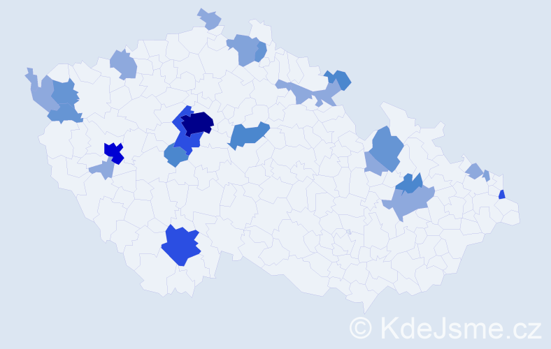 Příjmení: 'Kretschmer', počet výskytů 73 v celé ČR