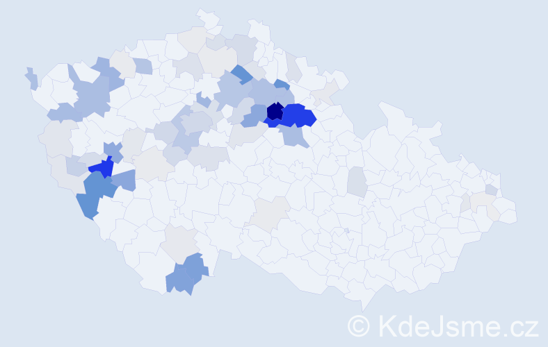 Příjmení: 'Česák', počet výskytů 286 v celé ČR