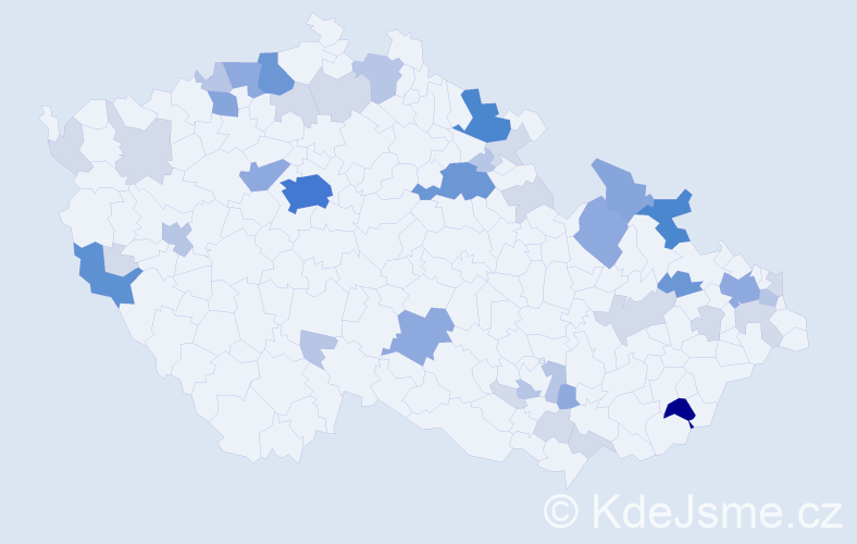 Příjmení: 'Andersová', počet výskytů 121 v celé ČR