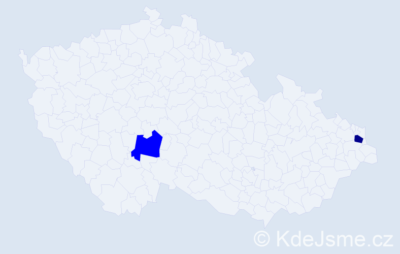 Příjmení: 'Pitlanič', počet výskytů 3 v celé ČR