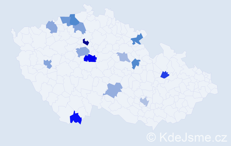 Příjmení: 'Kostyshyn', počet výskytů 32 v celé ČR