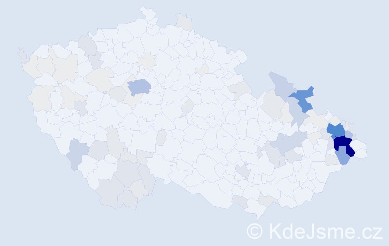 Příjmení: 'Blahuta', počet výskytů 339 v celé ČR