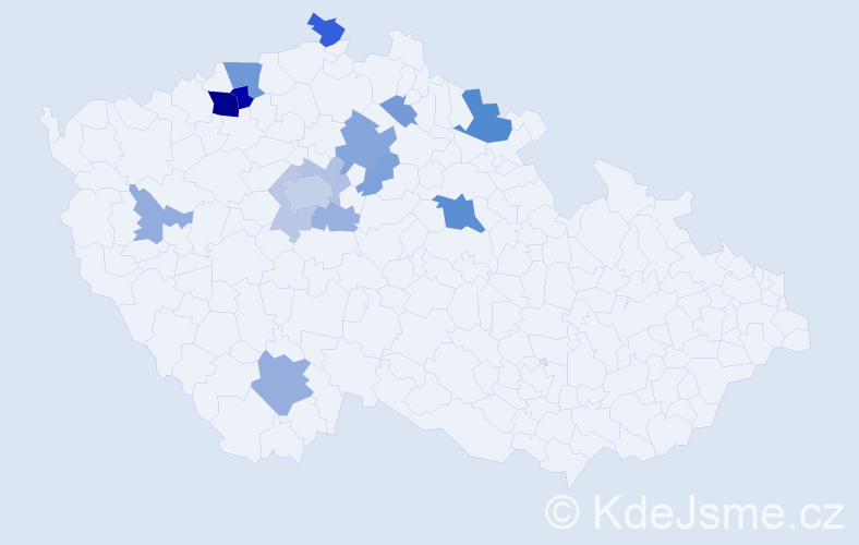 Příjmení: 'Lechmanová', počet výskytů 37 v celé ČR