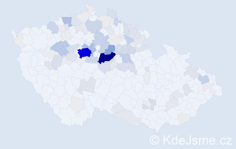 Příjmení: 'Sixta', počet výskytů 366 v celé ČR