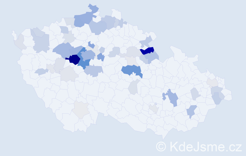 Příjmení: 'Čepelová', počet výskytů 215 v celé ČR
