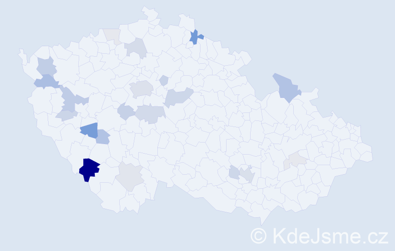Příjmení: 'Janoudová', počet výskytů 66 v celé ČR