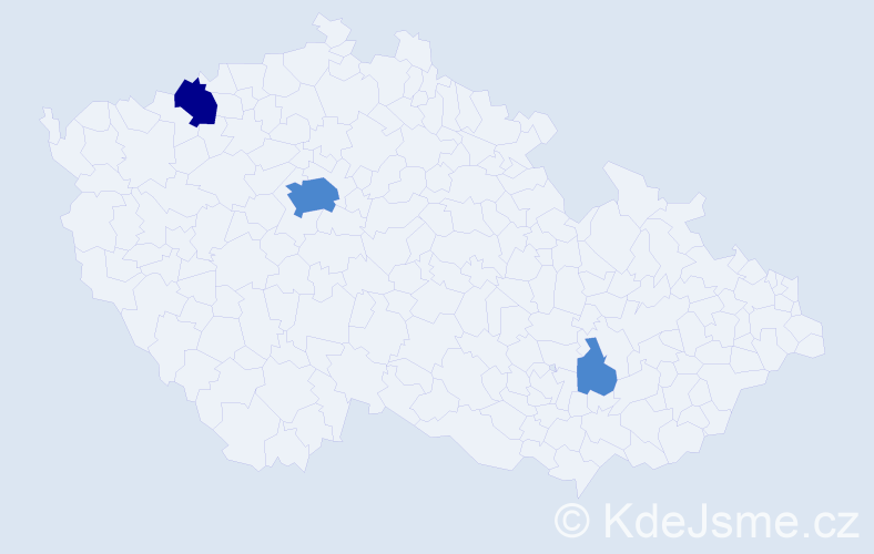 Příjmení: 'Nitranská', počet výskytů 5 v celé ČR