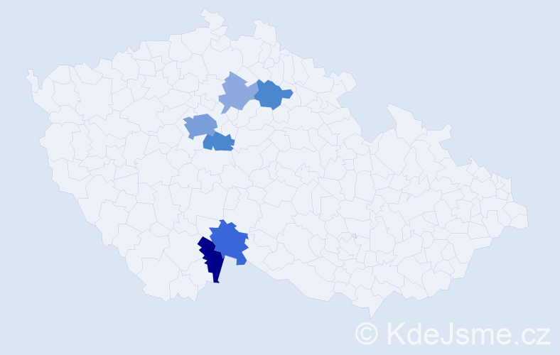 Příjmení: 'Mervardová', počet výskytů 20 v celé ČR
