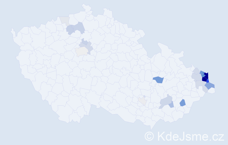 Příjmení: 'Waloszek', počet výskytů 112 v celé ČR