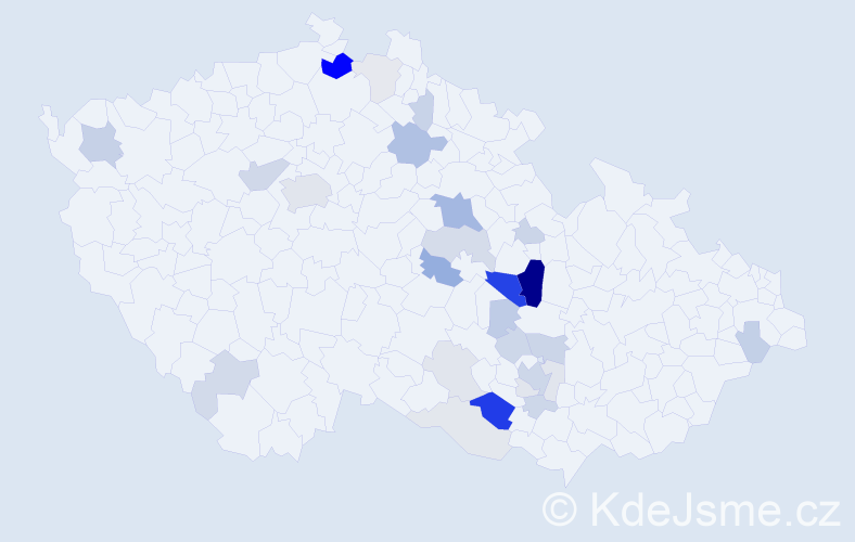 Příjmení: 'Klodnerová', počet výskytů 89 v celé ČR