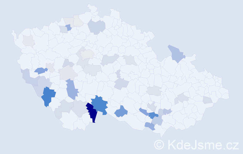 Příjmení: 'Veith', počet výskytů 114 v celé ČR