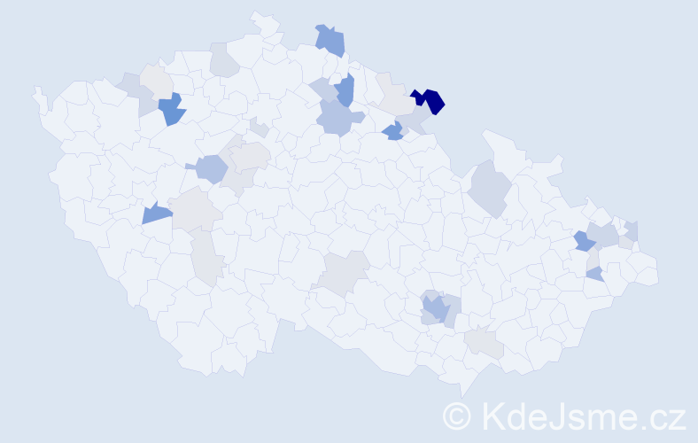 Příjmení: 'Boldi', počet výskytů 127 v celé ČR