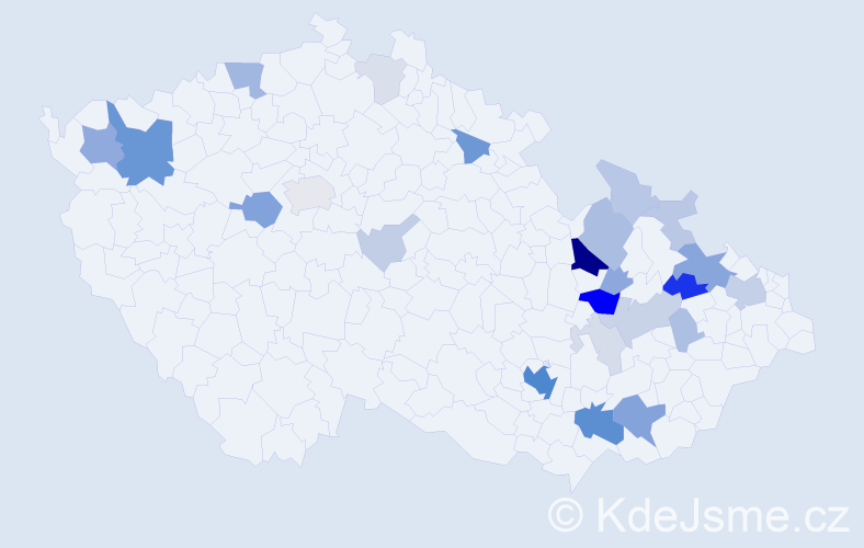 Příjmení: 'Nimrichter', počet výskytů 85 v celé ČR