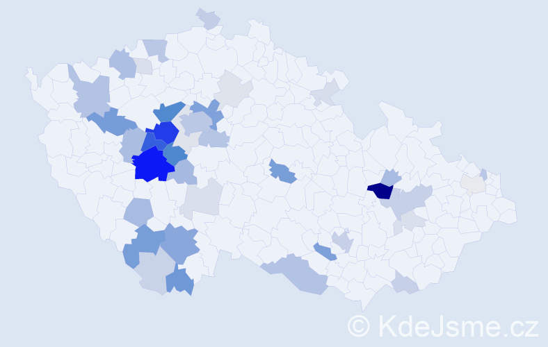 Příjmení: 'Falcová', počet výskytů 140 v celé ČR