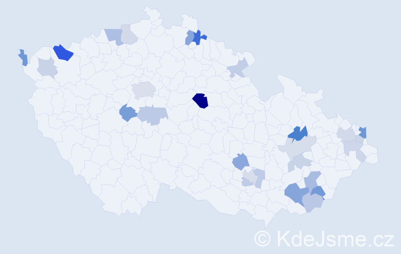 Příjmení: 'Kucek', počet výskytů 47 v celé ČR