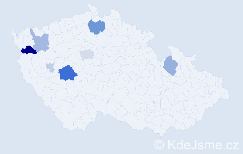Příjmení: 'Hochmutová', počet výskytů 13 v celé ČR