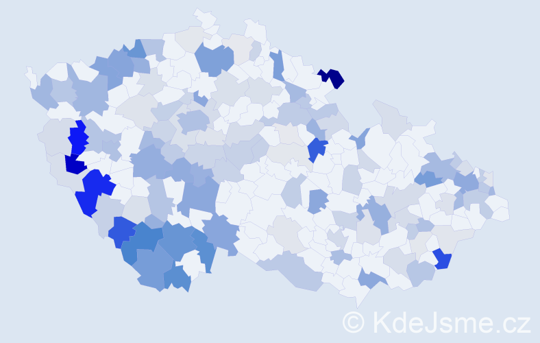 Příjmení: 'Kollerová', počet výskytů 386 v celé ČR
