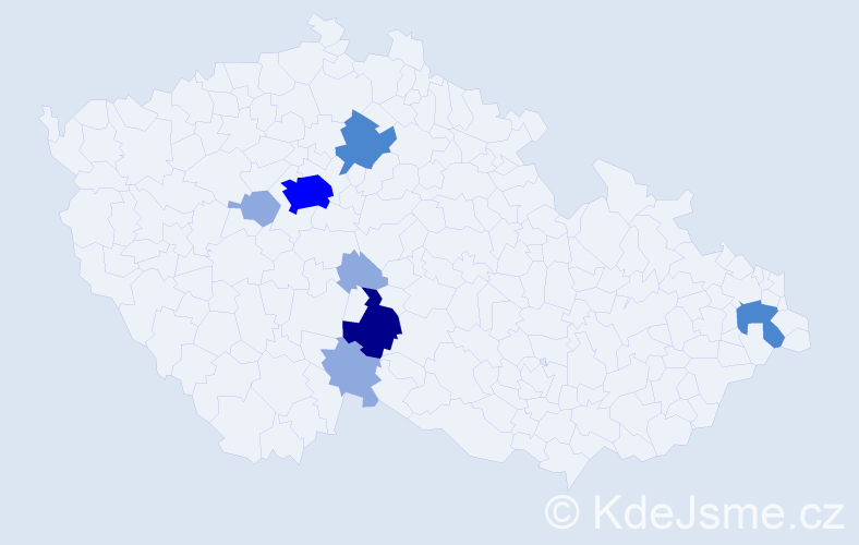 Příjmení: 'Chuchválková', počet výskytů 16 v celé ČR