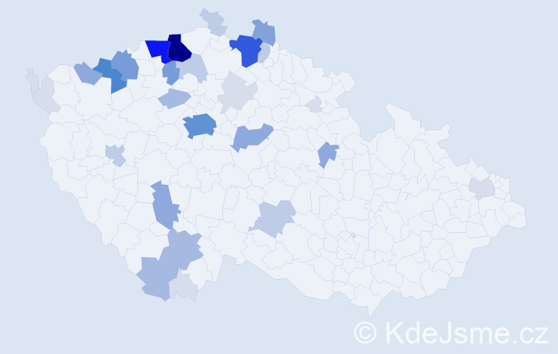 Příjmení: 'Daduč', počet výskytů 125 v celé ČR