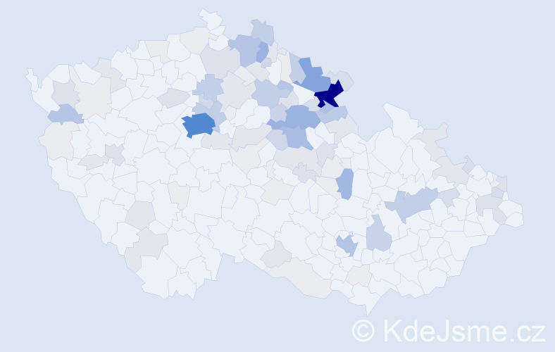 Příjmení: 'Lelek', počet výskytů 393 v celé ČR