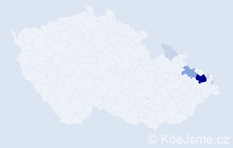 Příjmení: 'Ploskonková', počet výskytů 19 v celé ČR