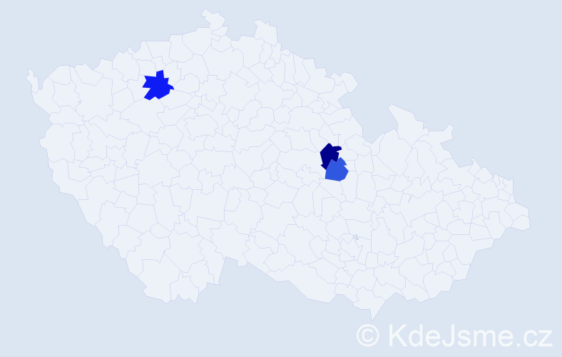 Příjmení: 'Mudrichová', počet výskytů 5 v celé ČR