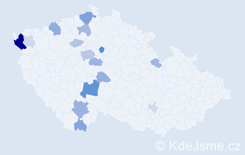 Příjmení: 'Valeška', počet výskytů 58 v celé ČR