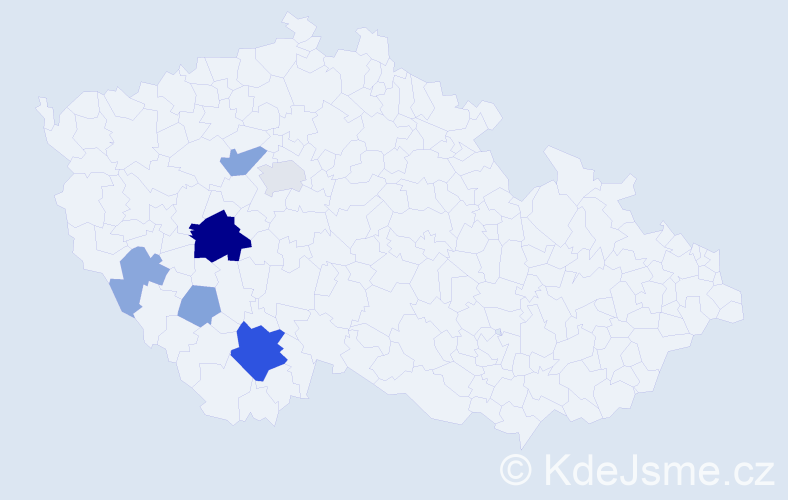 Příjmení: 'Kudlatová', počet výskytů 18 v celé ČR