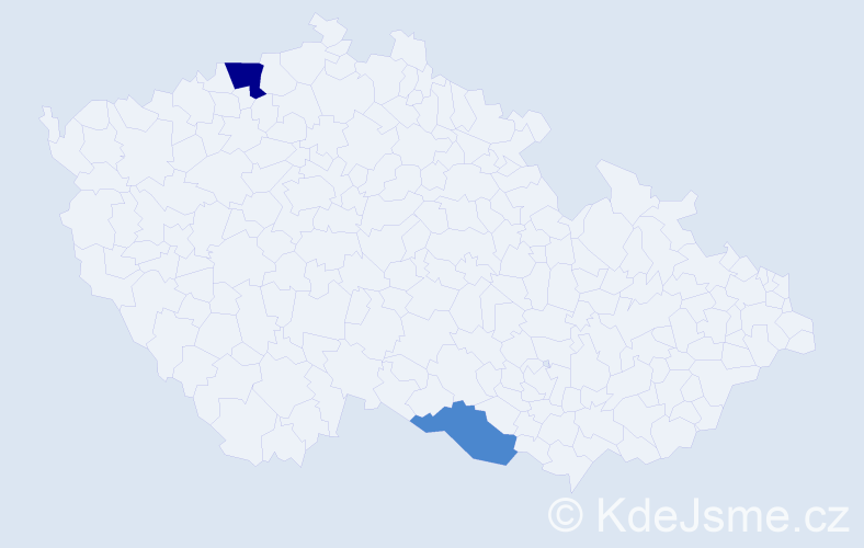 Příjmení: 'Zendeli', počet výskytů 4 v celé ČR