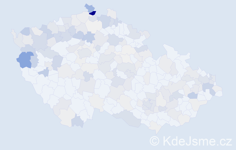 Příjmení: 'Danková', počet výskytů 607 v celé ČR